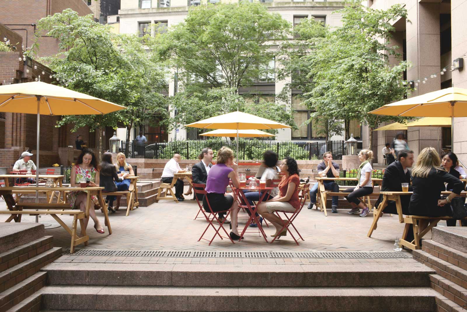 The beer garden at Andaz Wall Street hotel