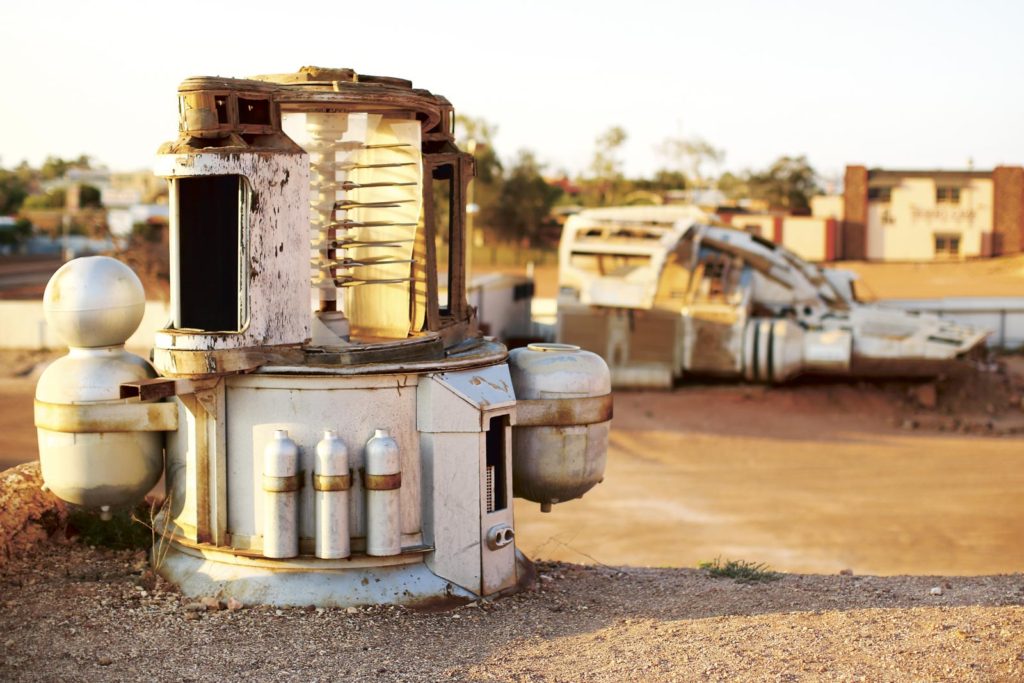 A spaceport prop from Pitch Black, set in South Australia's Coober Pedy