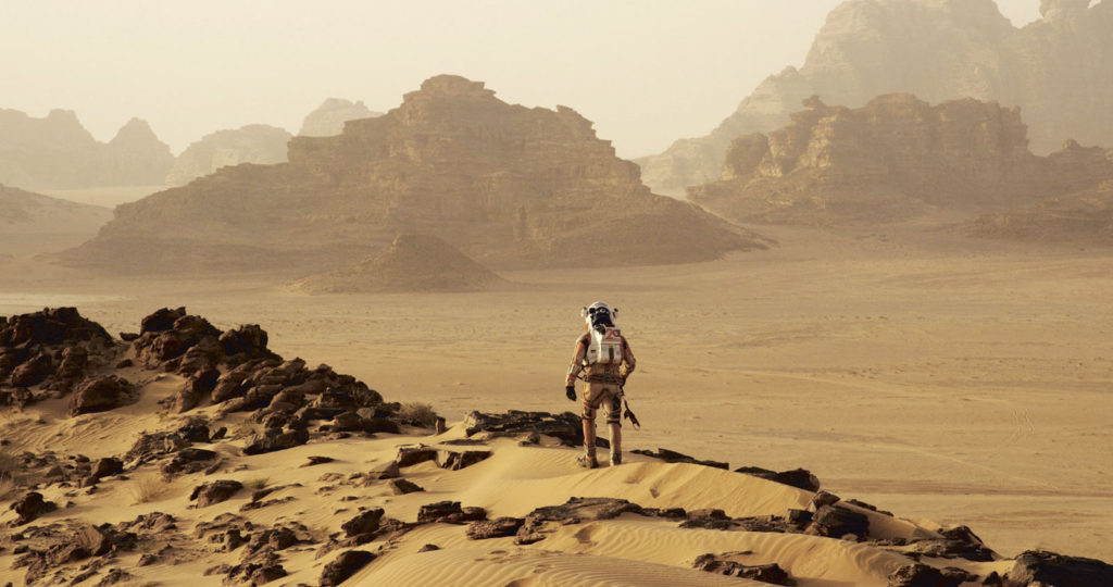 Matt Damon walking the sandy dunes of Jordan's Wadi Rum - aka Mars - in The Martian