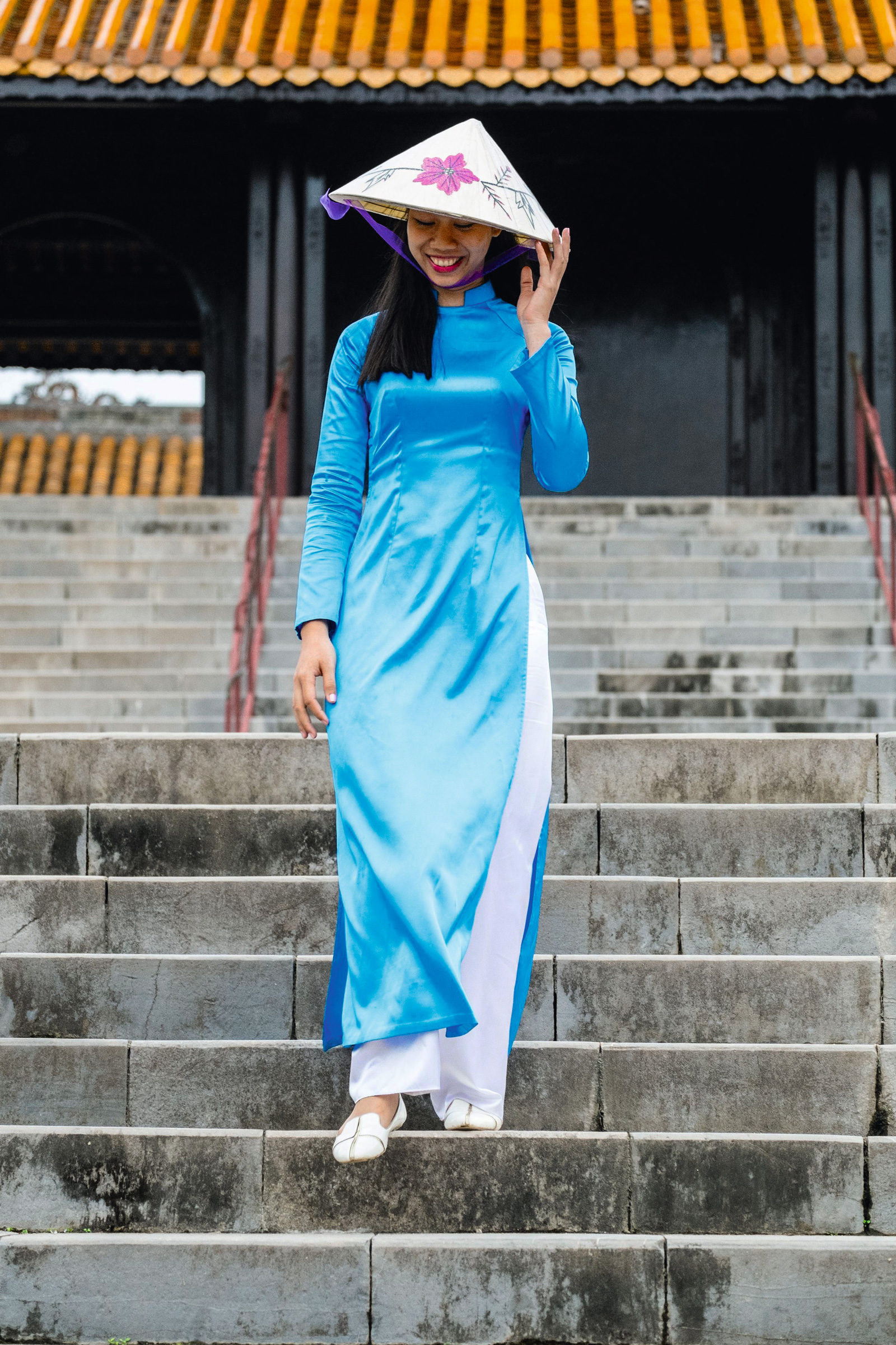 girl in traditional dress Ao Dai