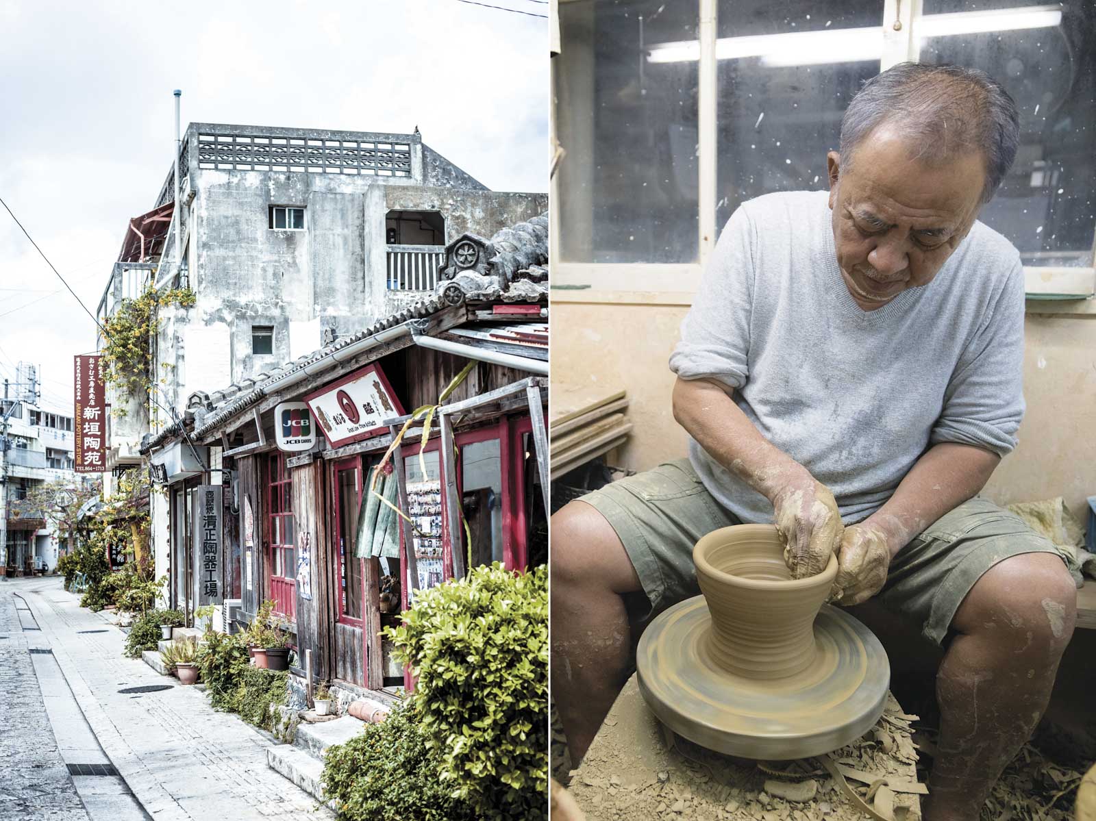 Making pottery, Okinawa