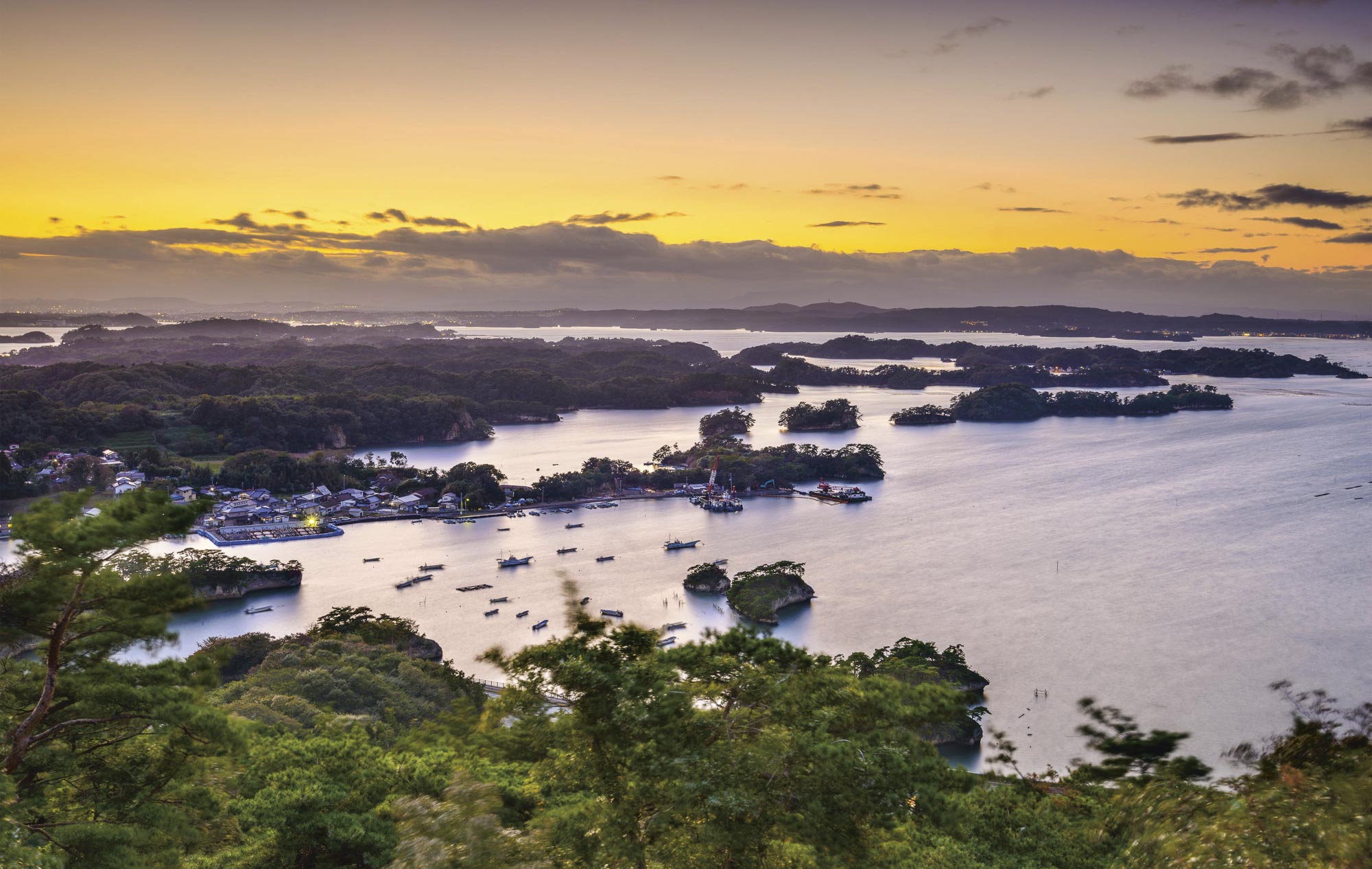 Matsushima, Japan coastal landscape from Mt. Otakamori.