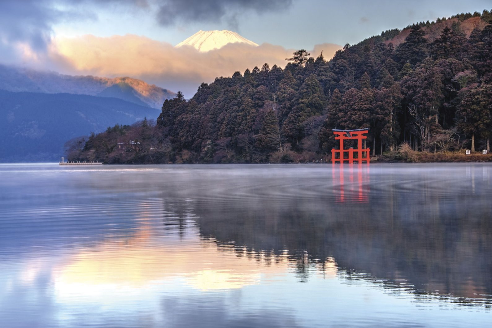 Mount Fuji Reflection on Lake Ashinoko, Hakone, Japan