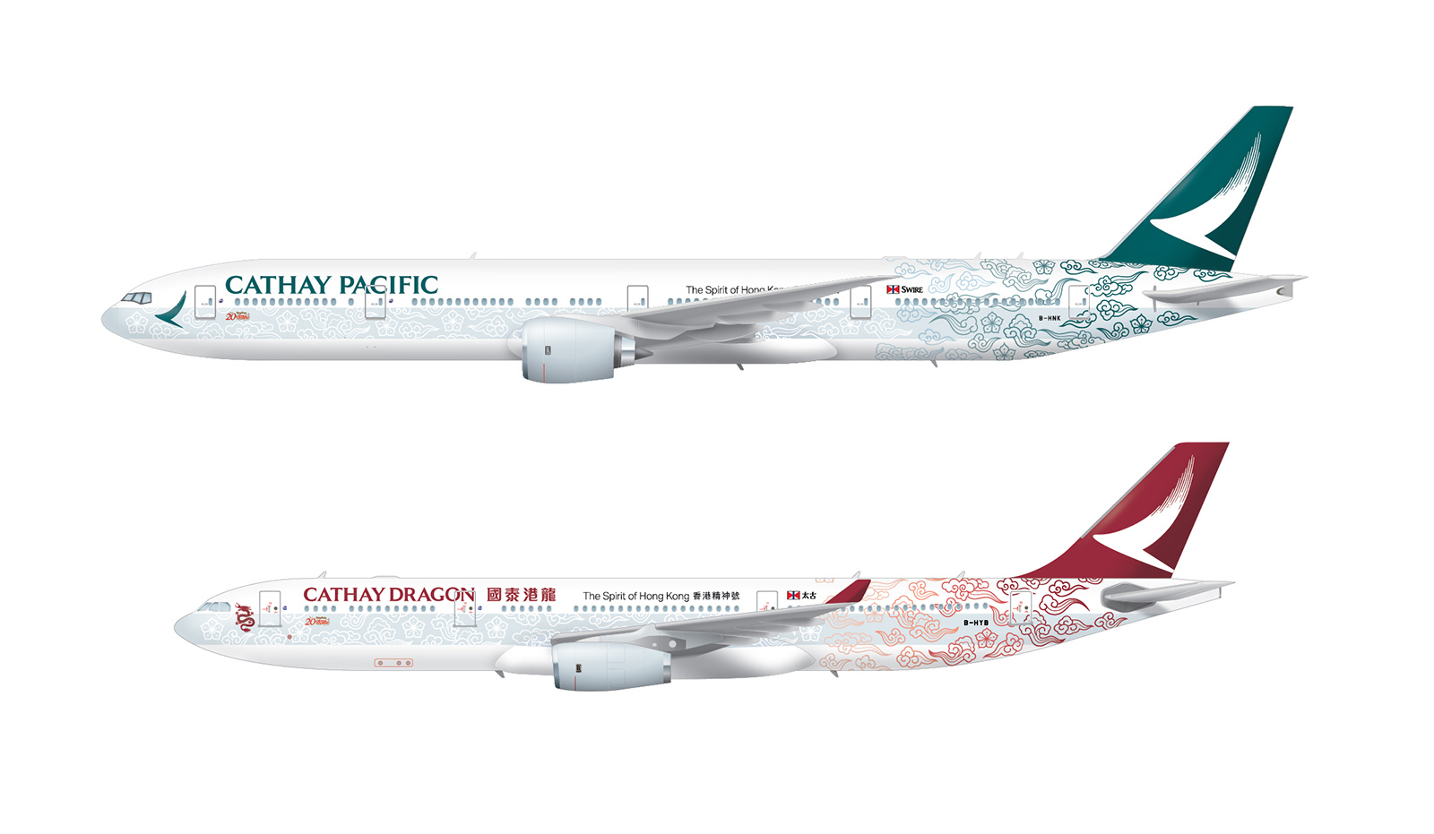 Cathay Pacific and Cathay Dragon livery CX 777-300