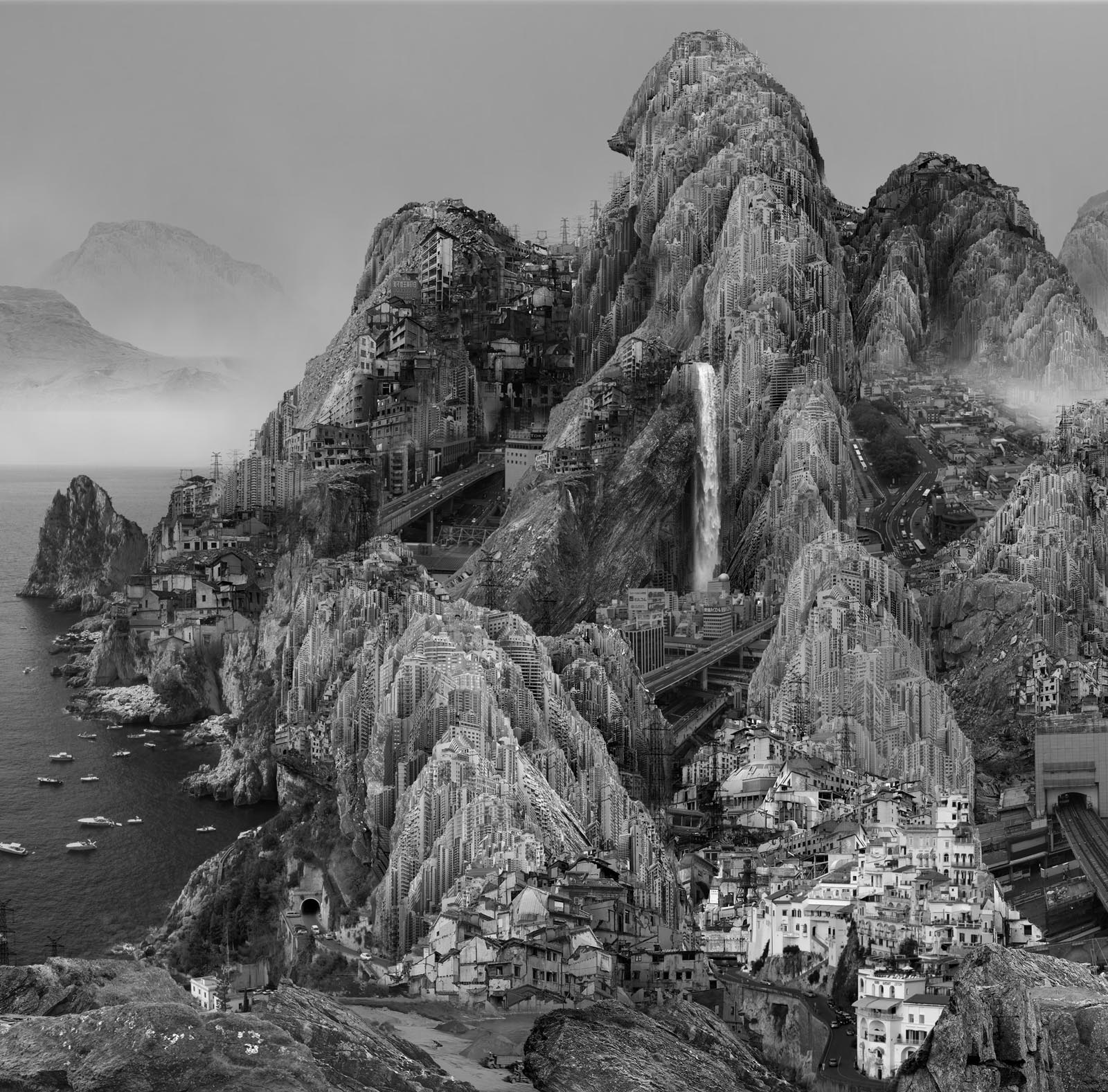 Endless Streams by Chinese artist Yang Yongliang