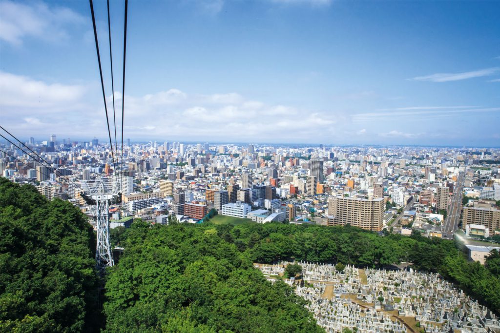 Mount Moiwa delivers sweeping views north over Sapporo
