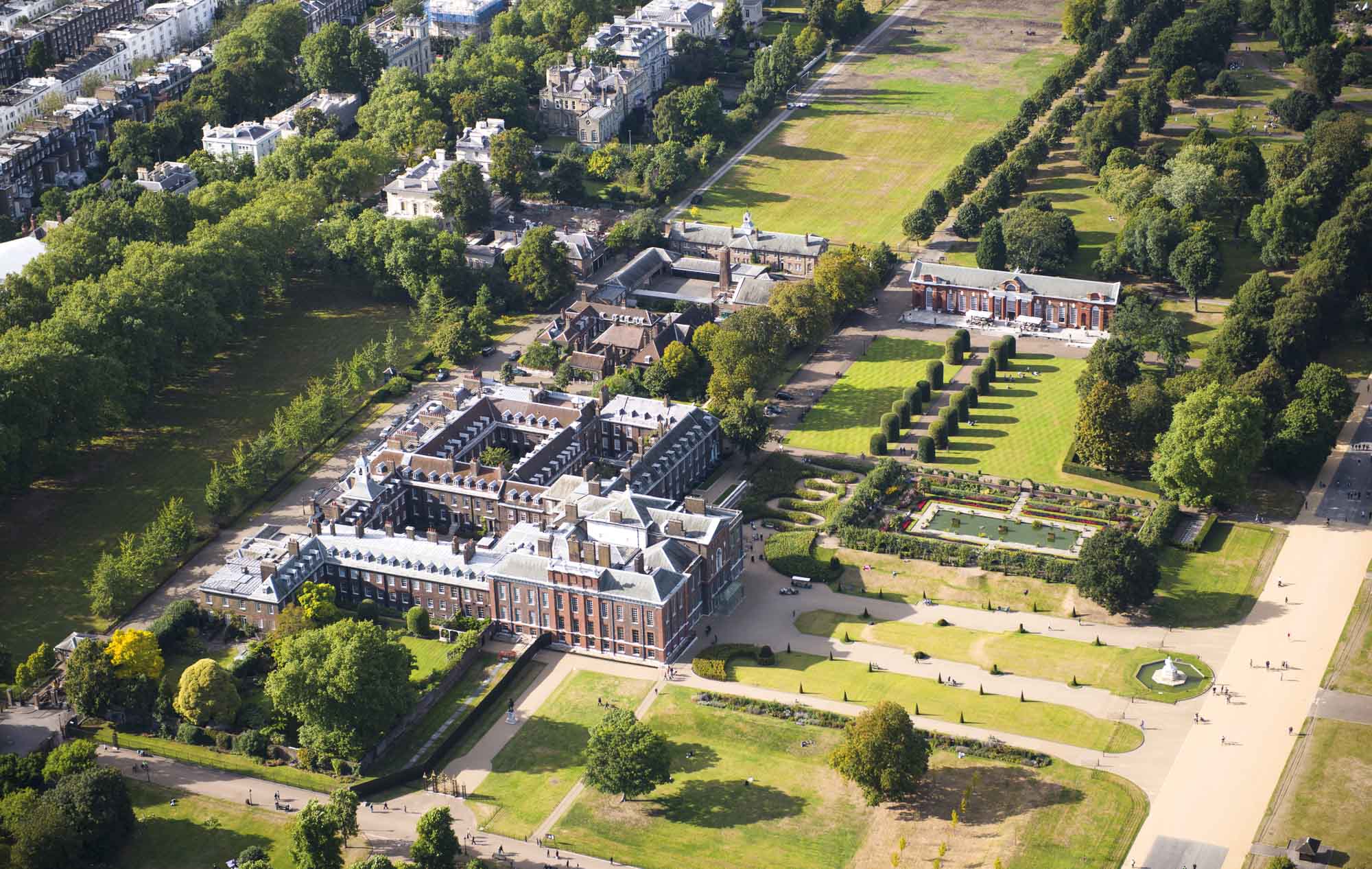 London. Aerial view of Kensington Palace