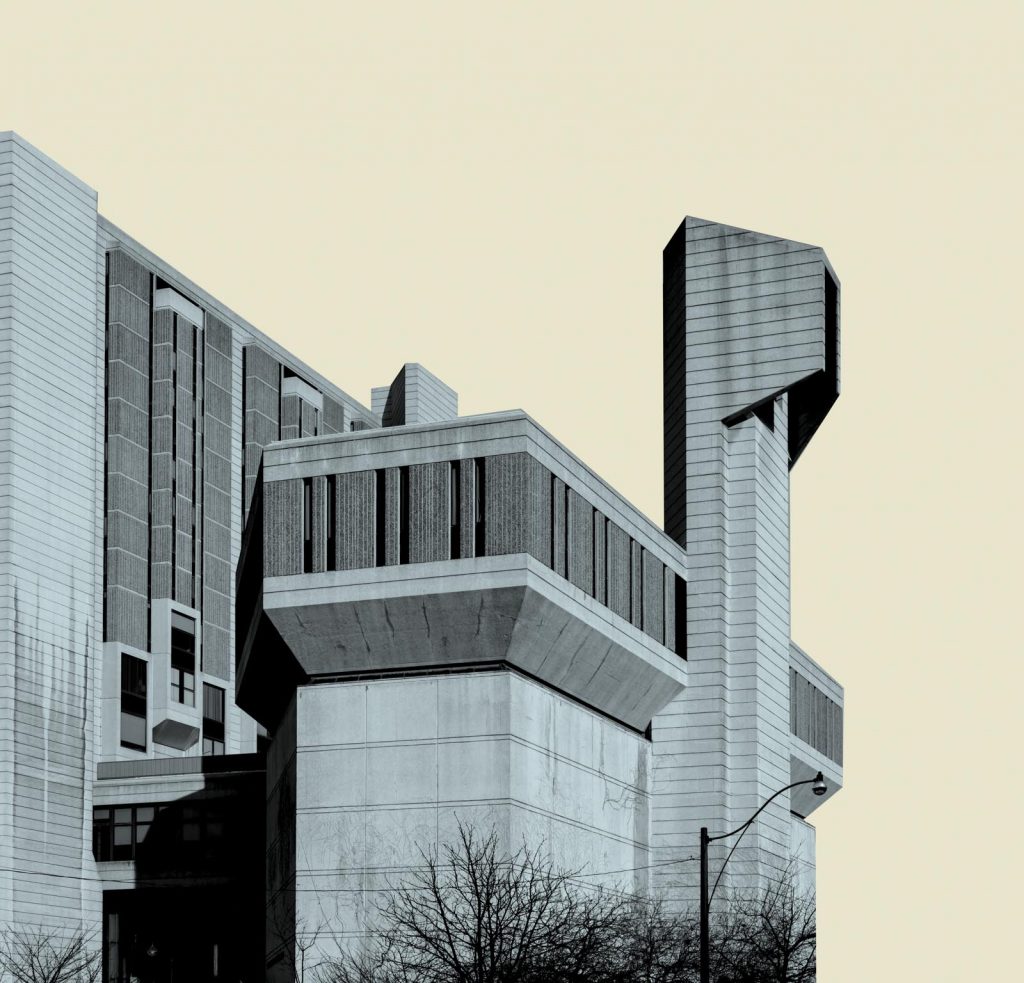 Brutalist archotecture, Robarts Library in Toronto