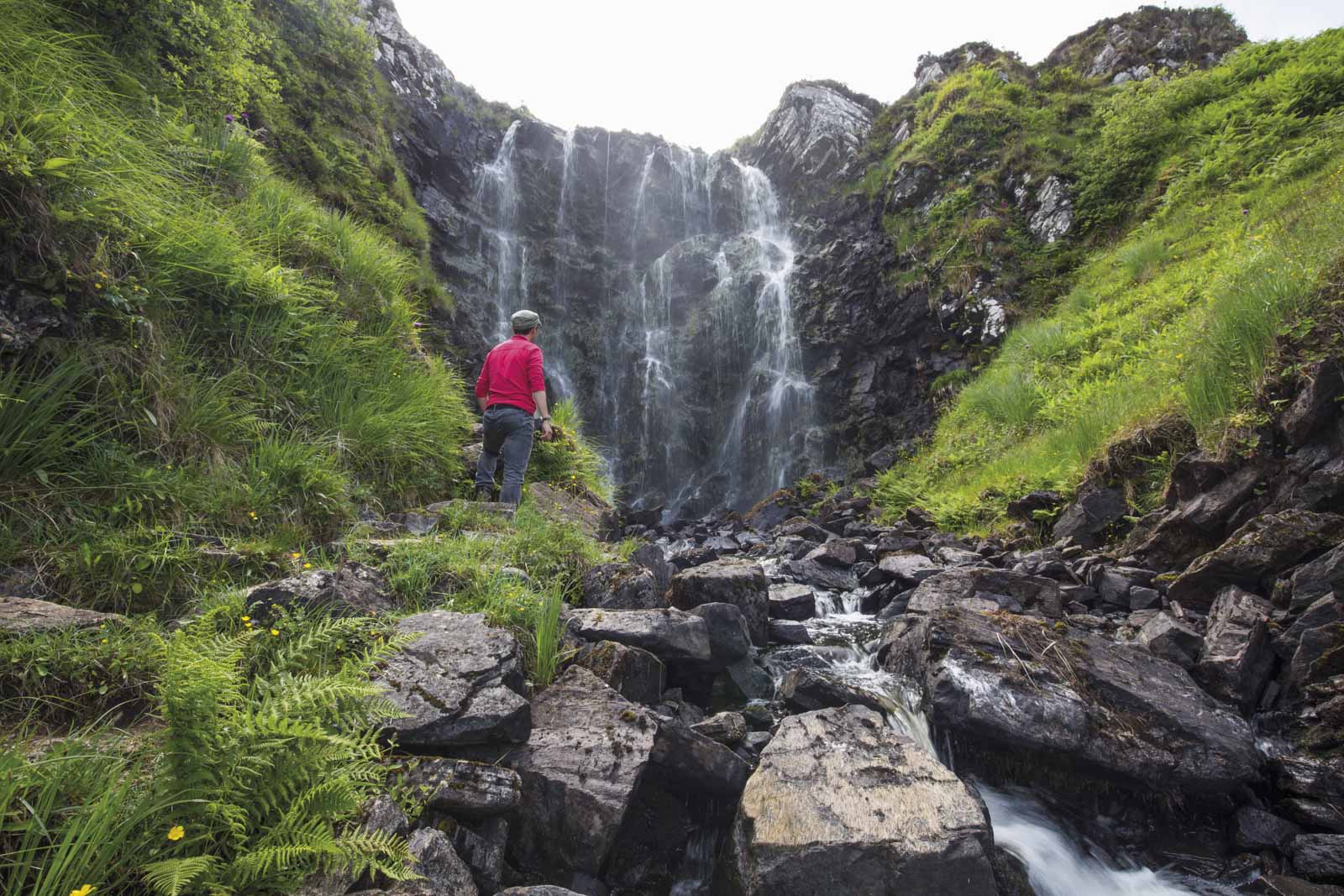 Scotland, North Coast, Clashnessie Waterfall, Assynt