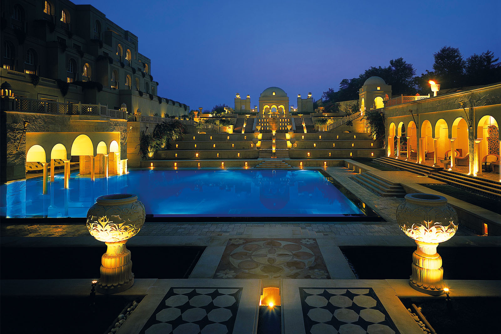 Swimming pool at The Oberoi Apartments, Dragon Dens, Agra, India