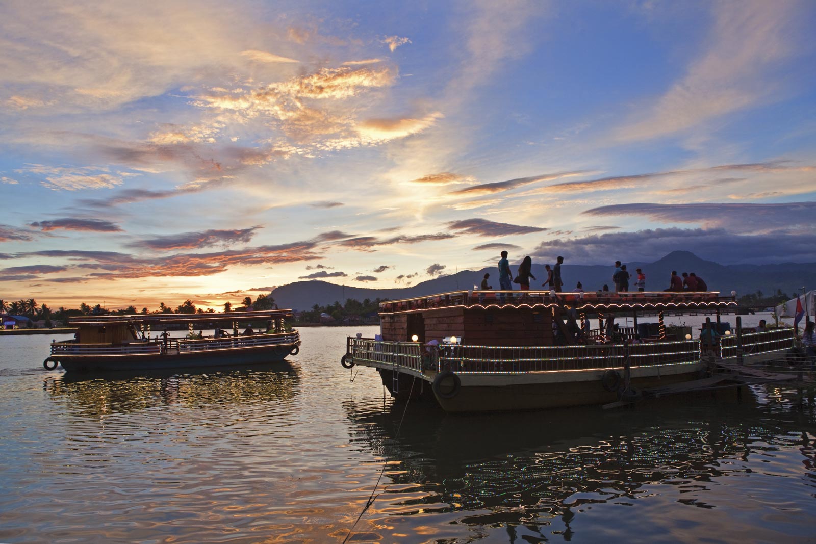 Sunset boat tours,  Kampot, Cambodia