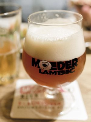 An amber glass of Cantillon Zwanze 2013 dubbed Abbaye de Cureghem and a glass of Lambic at the Moeder Lambic Fontainas in Brussels, Belgiumcredit: Andreas Lunde