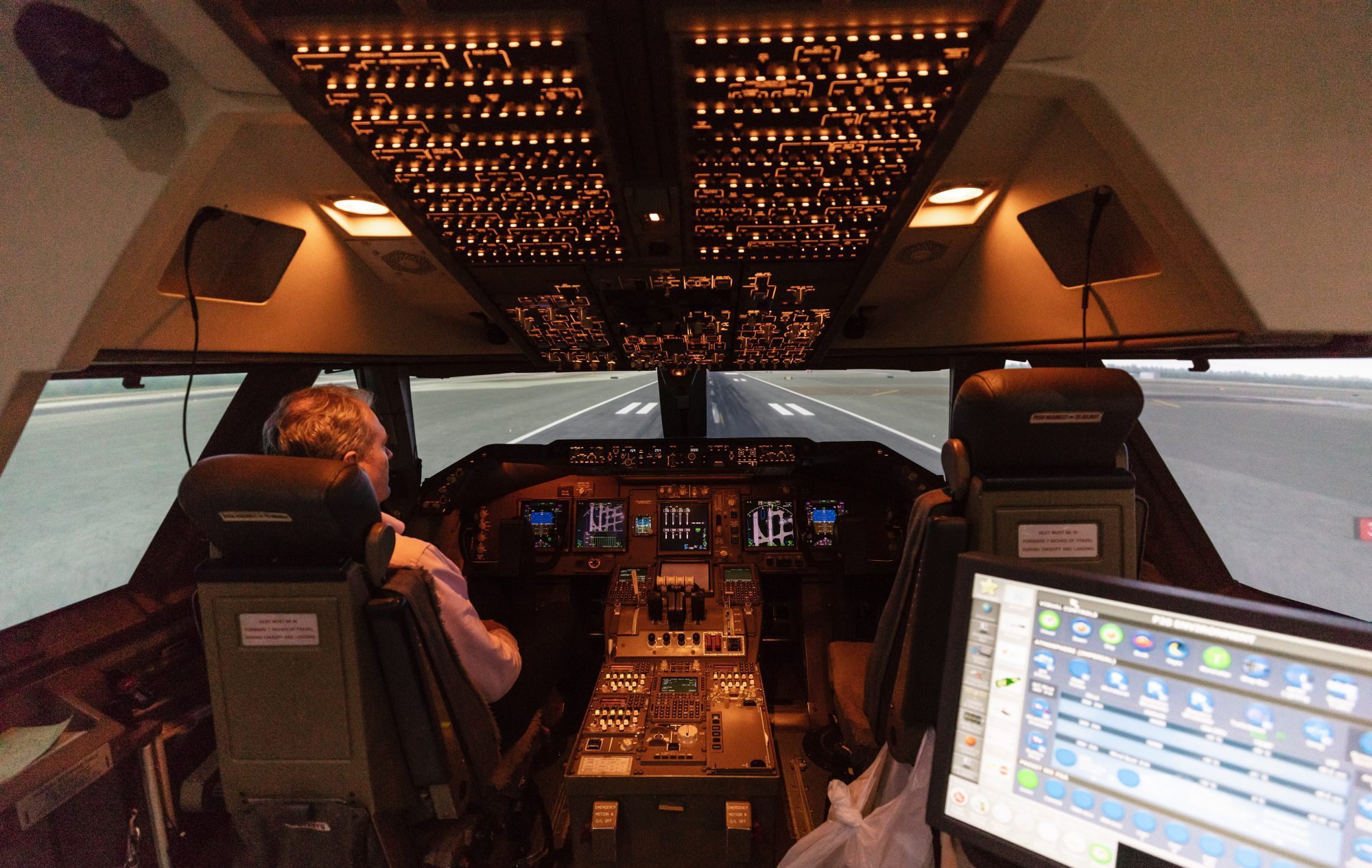Cathay Pacific flight simulator instrument panel