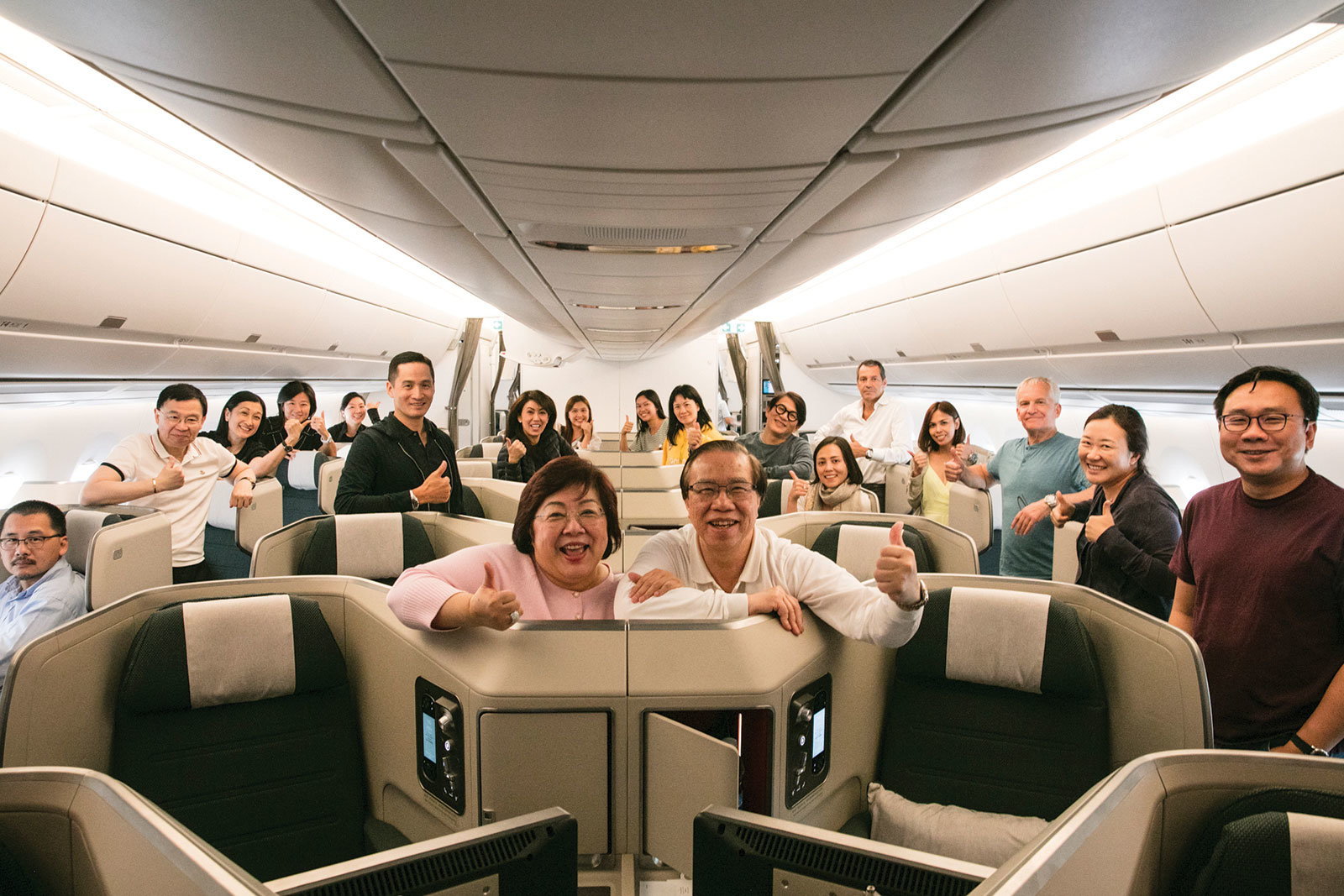 Macro Polo Club members on A350-900 delivery flight