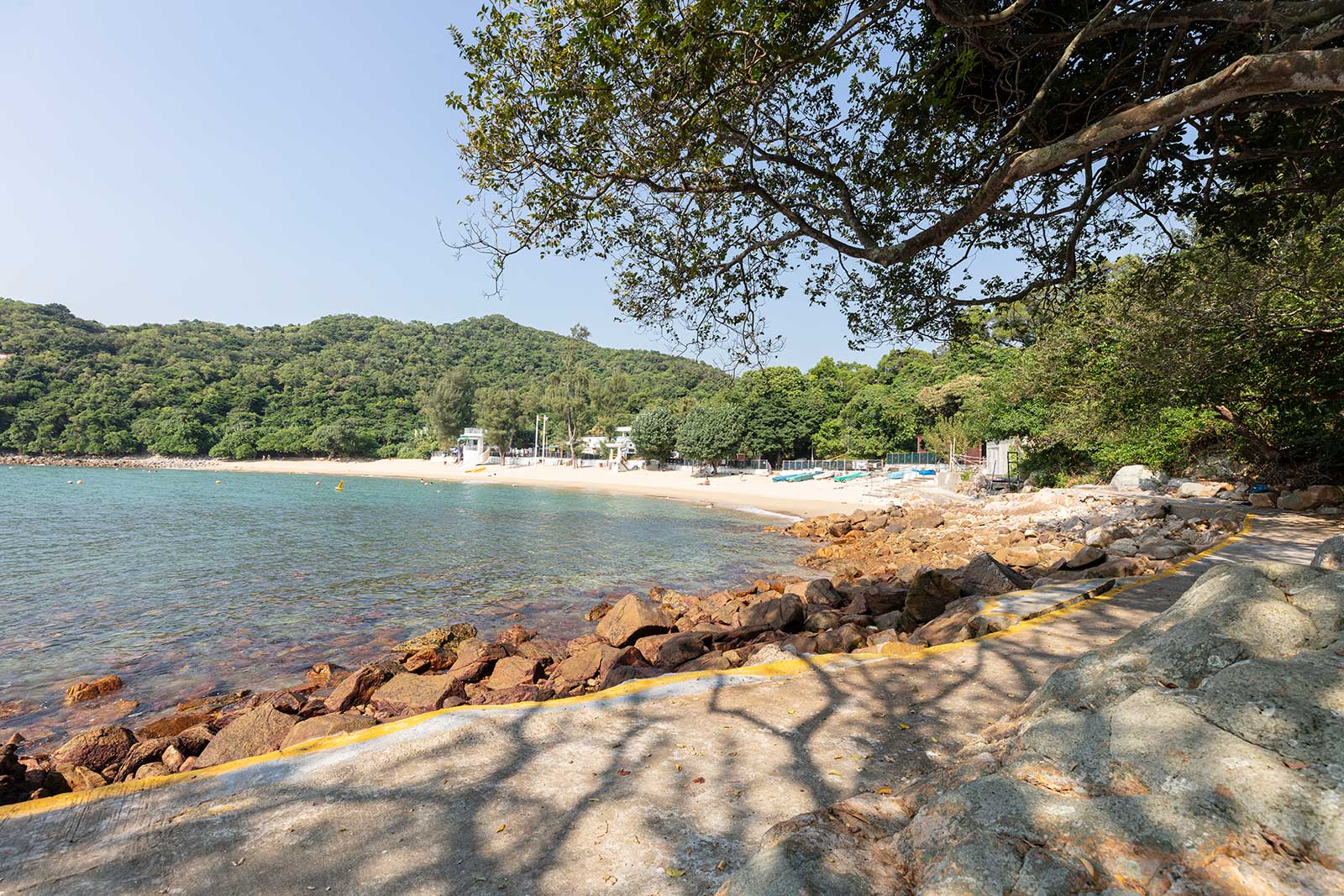 The shoreline of Sham Wan, close to Sok Kwu Wan. Visiting the beach is one of the most popular things to do in Lamma Island