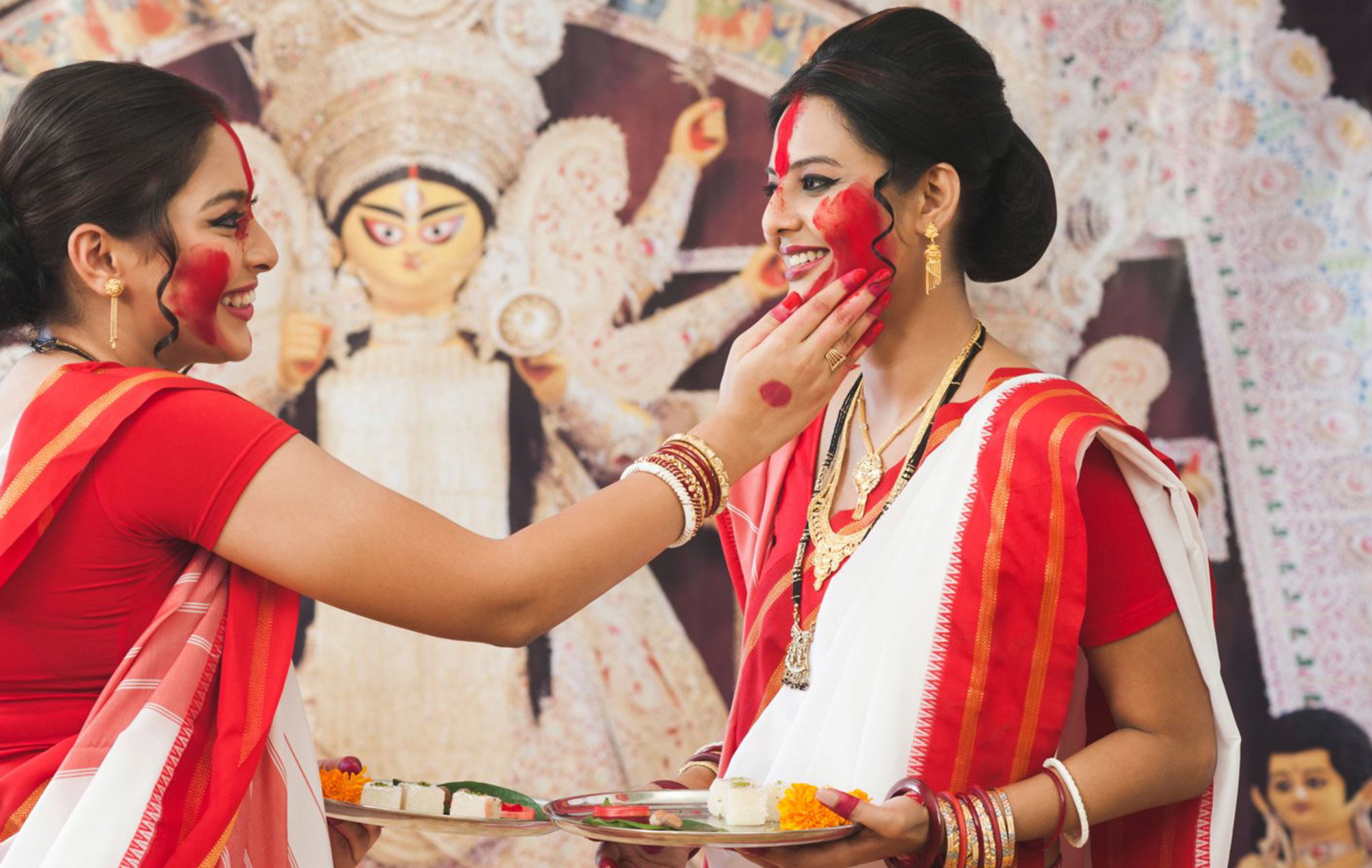 Celebrating Durga Puja Festival in Kolkata