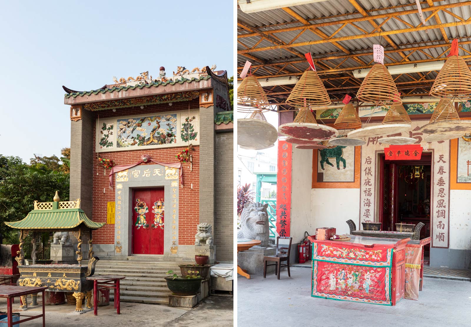 Entrance to two of the many picturesque temples dedicated to Tin Hau, the goddess of the sea, on Lamma Island
