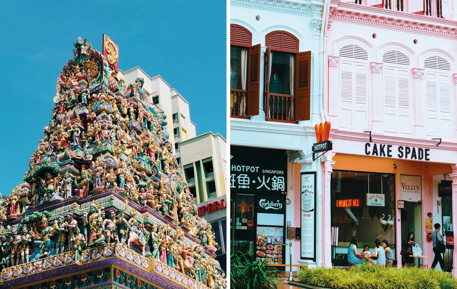 Singapore Hindu temples, cafes, Chinatown