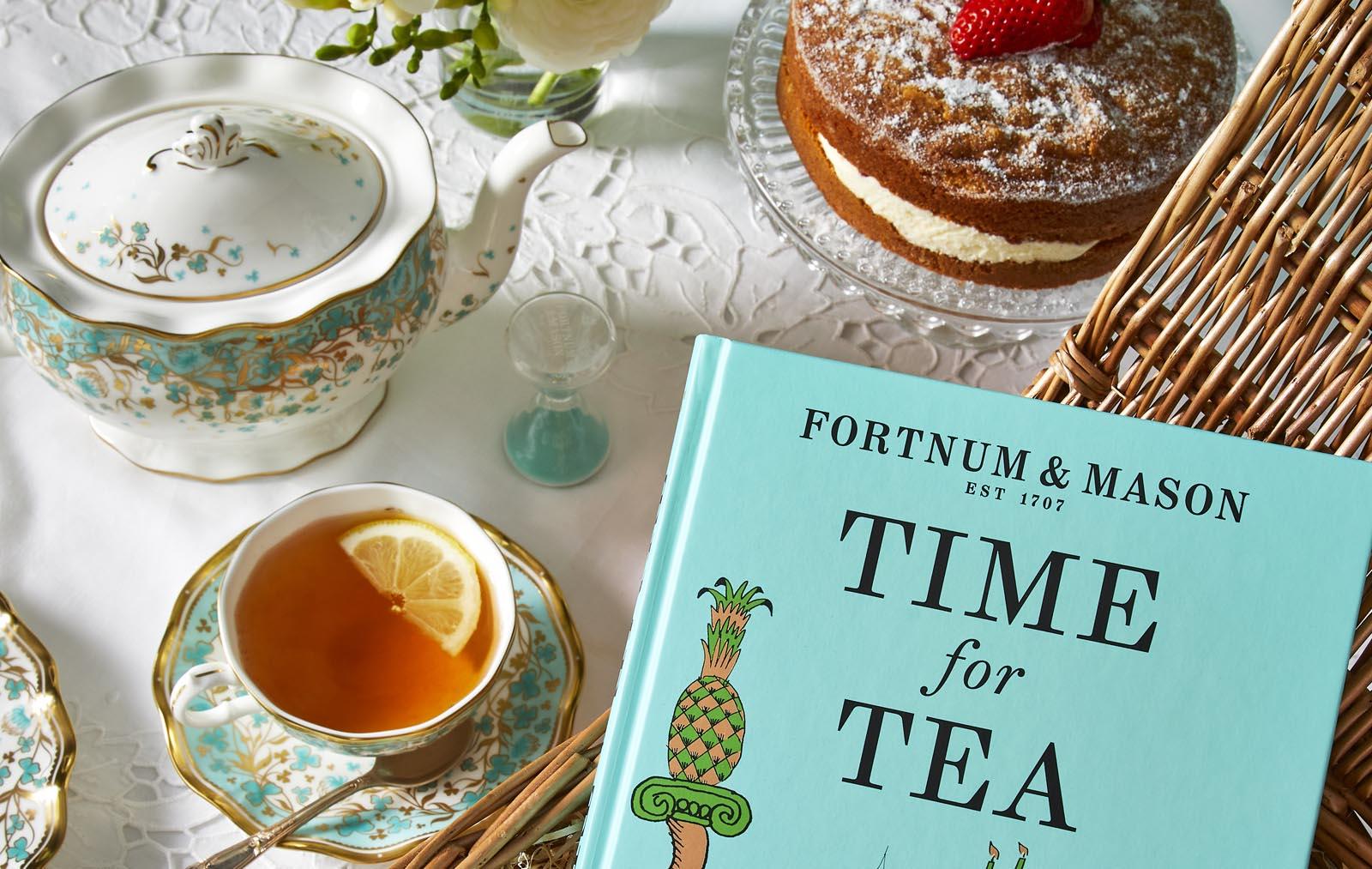 Fortnum & Mason Time For Tea book and cakes