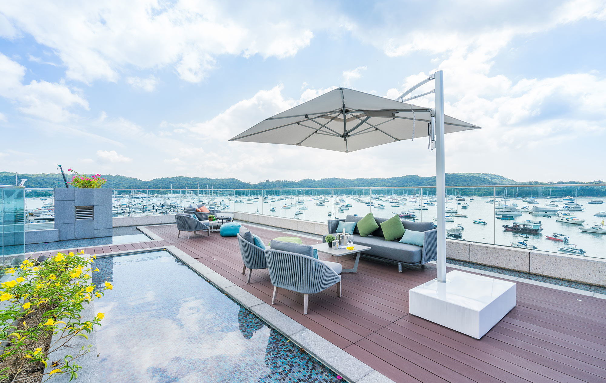The rooftop of the Pier Hotel in Sai Kung, New Territories, Hong Kong