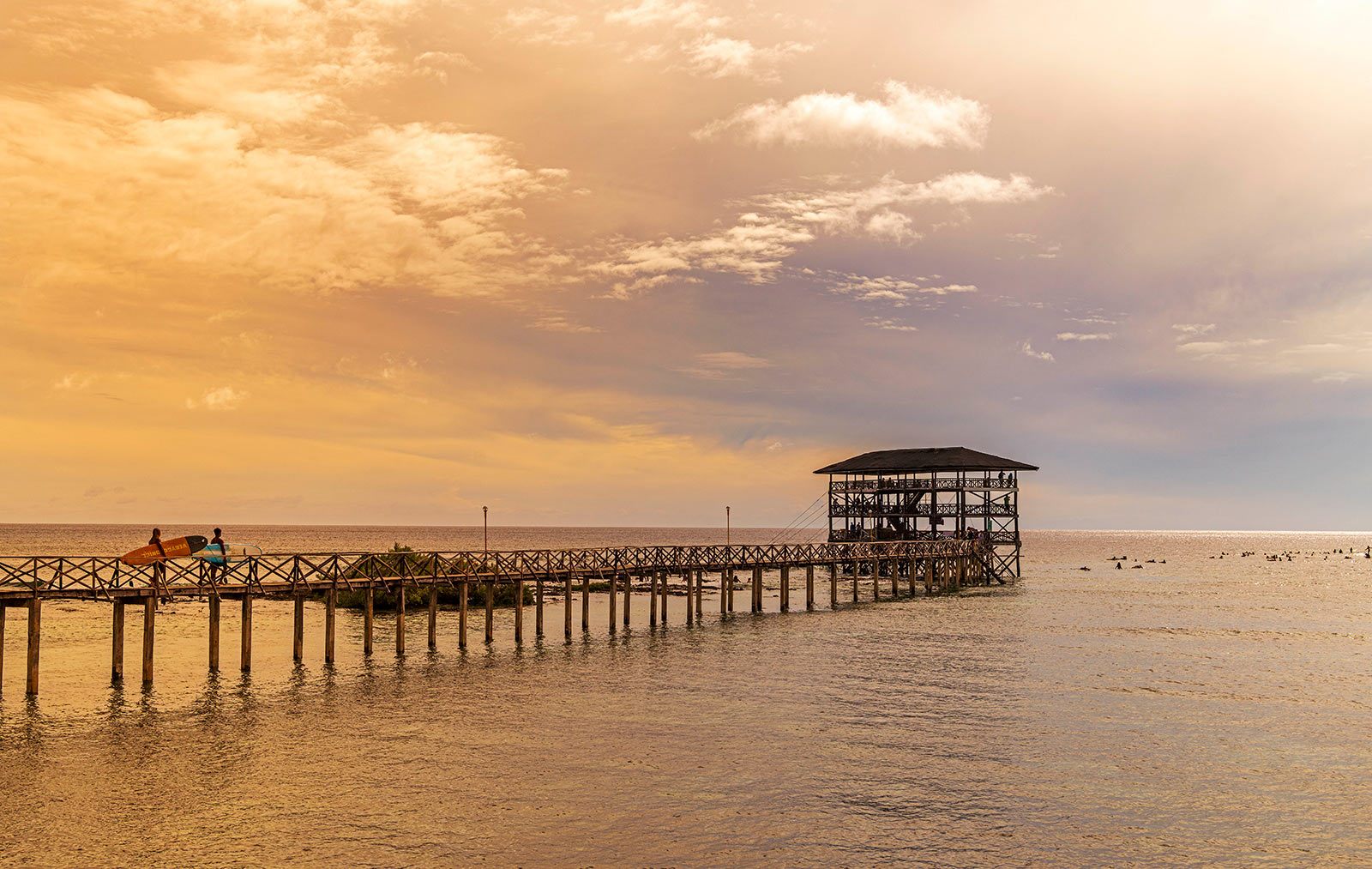 The pier at Cloud 9 beach in Siargao, Philippines