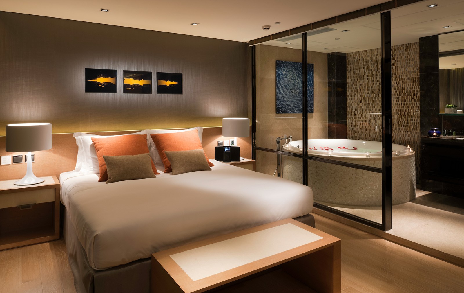 Grand Aqua Suite interior at L'Hotel Island South in Hong Kong