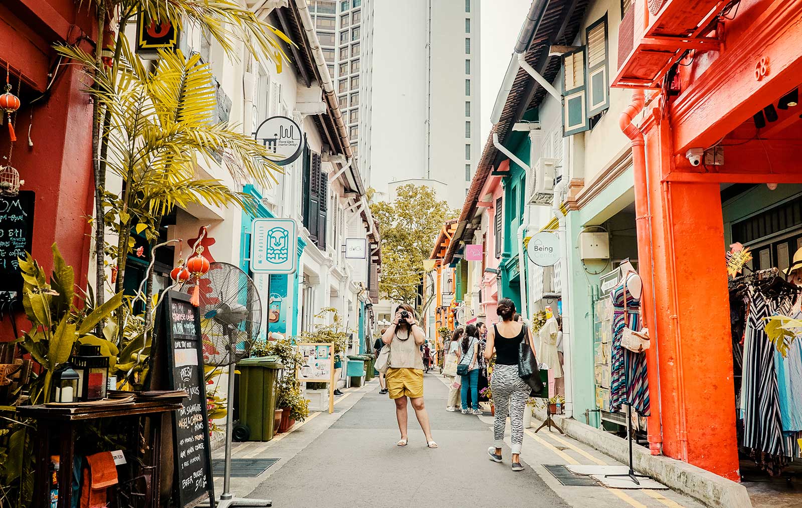 The colourful shops of Haji Lane in Singapore's Kampong Glam neighbourhood