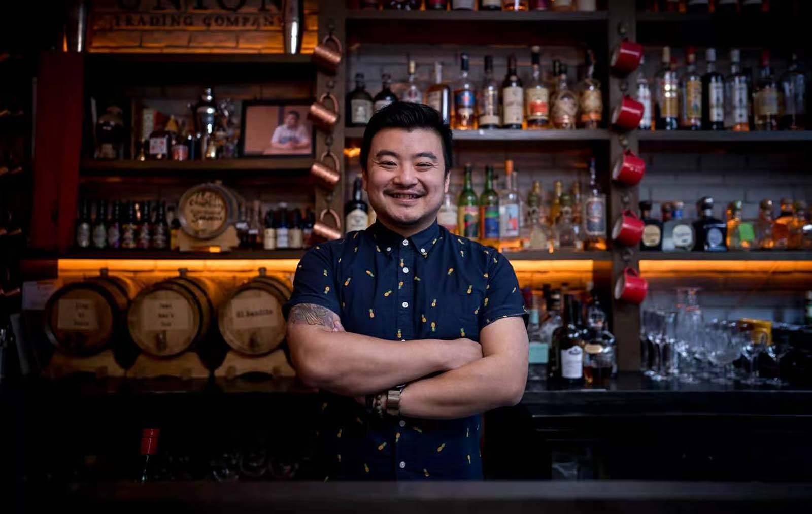 Bartender at Union Trading in Shanghai's Former French Concession neighbourhood