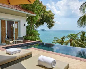 Ocean view pool view at the Amatara Wellness Resort in Phuket, Thailand