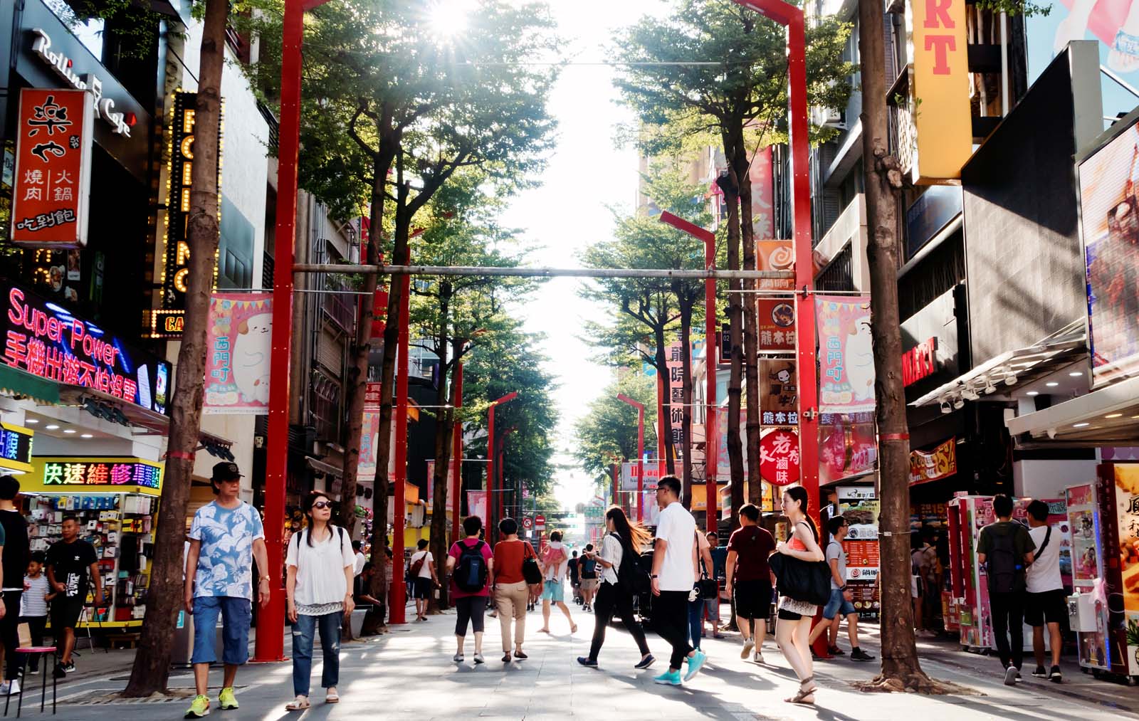 Ximending Walking District, a popular area in Taipei full of shops, bars and restaurants