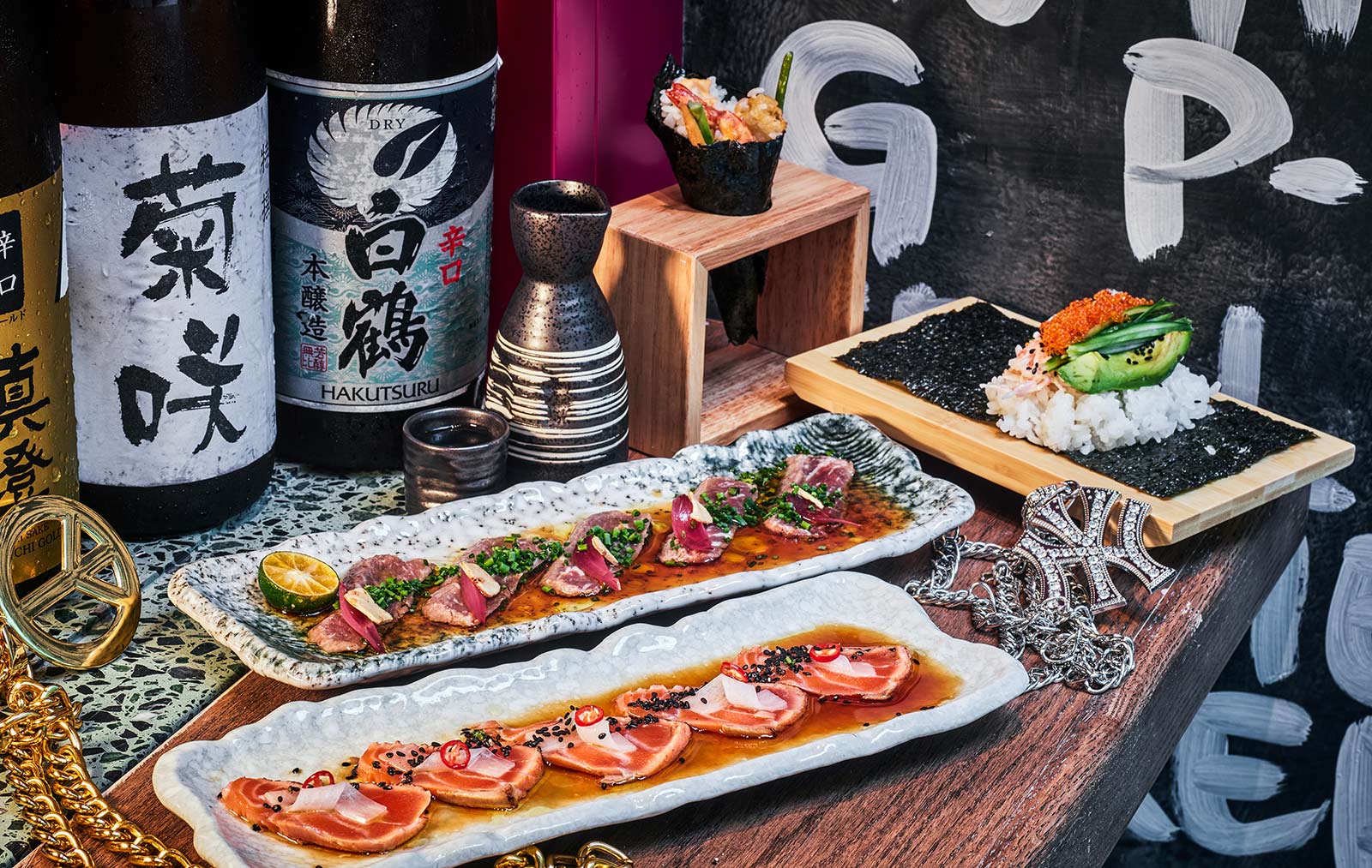Hong Kong's best restaurants include TMK Rap & Rolls, where handrolll and sashimi are its speciality