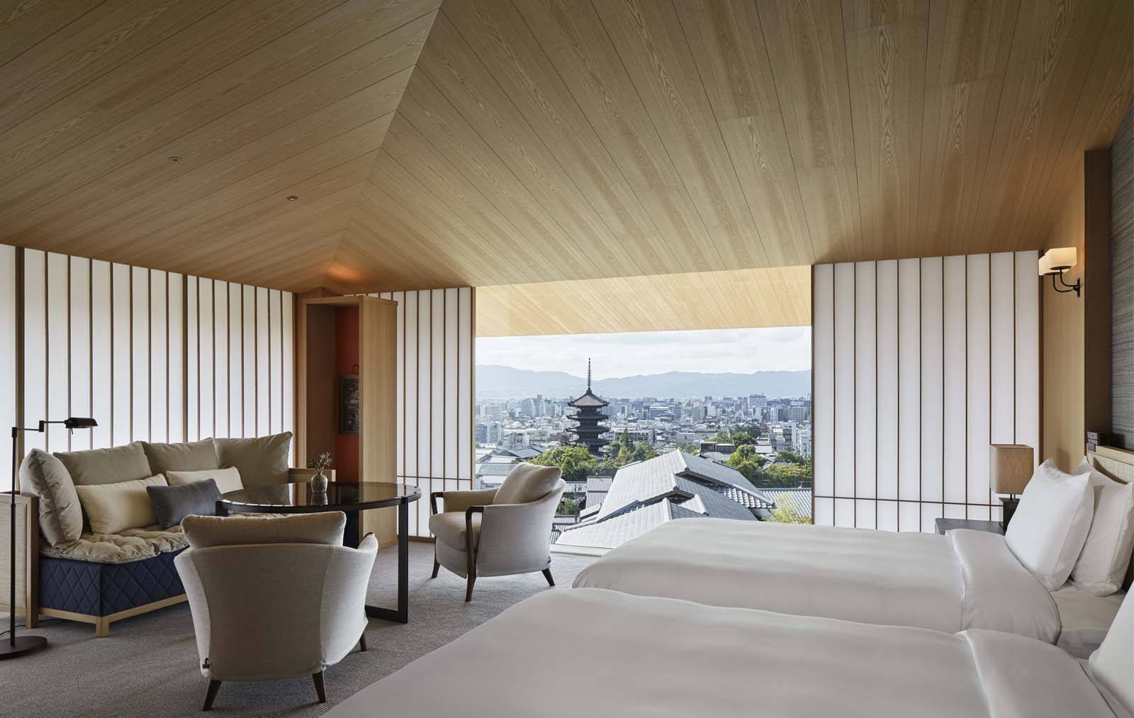 Many rooms at Park Hyatt Kyoto can enjoy sweeping city views and the Yasaka Pagoda