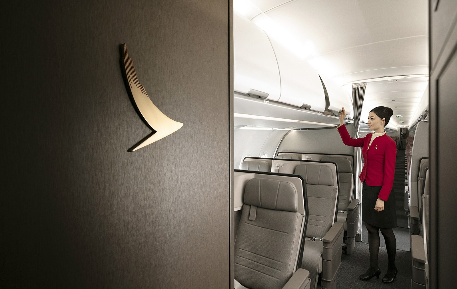 Cabin crew on Cathay Pacific's new Airbus A321neo