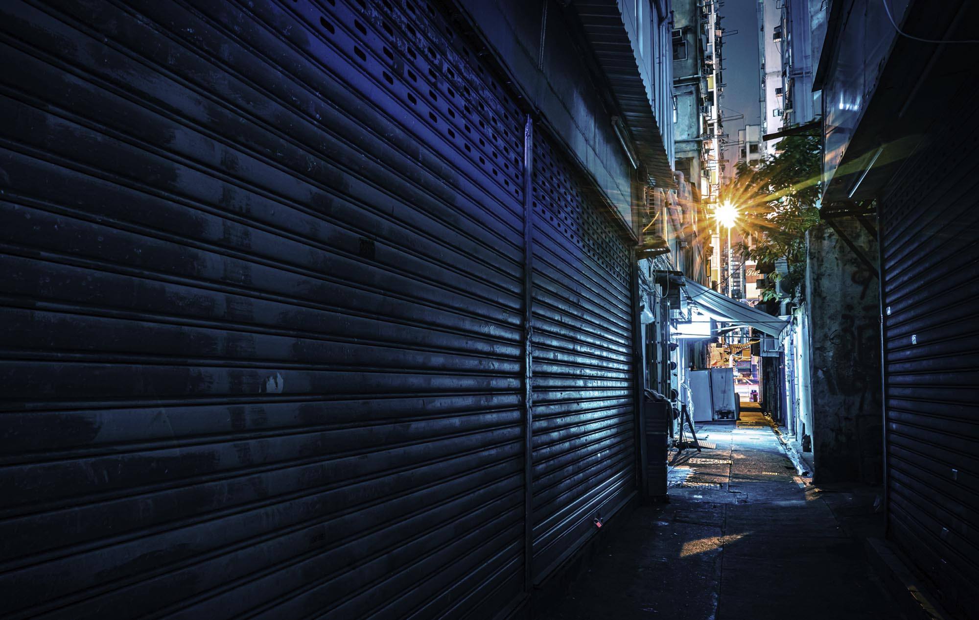dark alleyway in Hong Kong