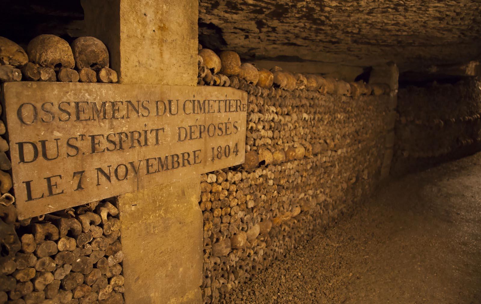 Skulls in The catacombs, Paris