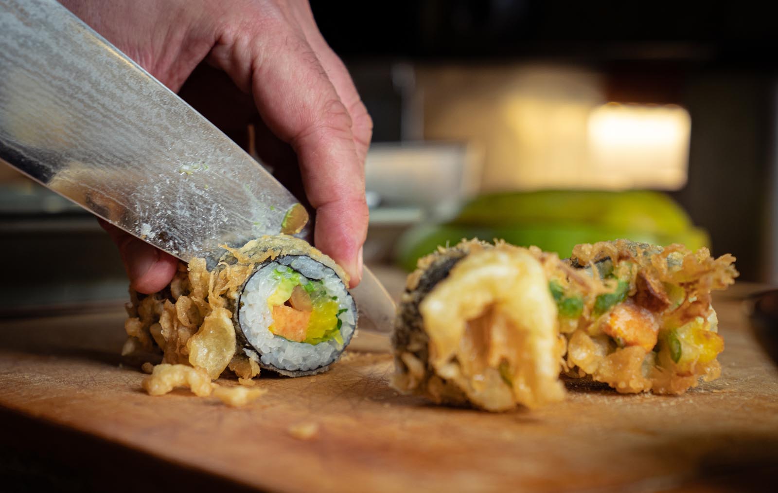 the sixteenth Honjokko avocado tempura sushi roll